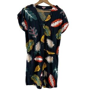 Bensimon Leaf Print Shorts Romper Size XS